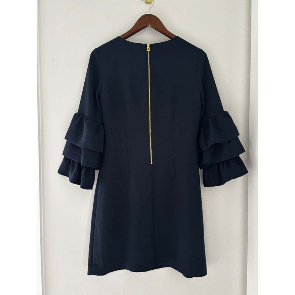 Sail to Sable Navy Ruffle Sleeve Dress Classic Chic Preppy Size 6 - Picture 8 of 8